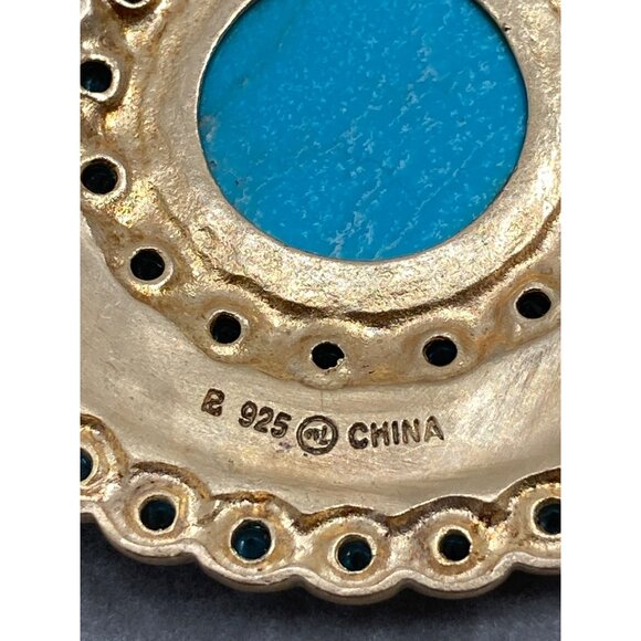 Ross-Simons Sterling Silver Vermeil Pendant With Blue Center and Blue Topaz - Picture 5 of 6